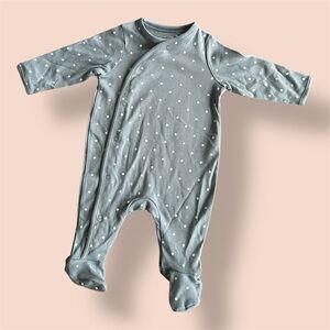 Soft Gray Star Print Baby One-Piece